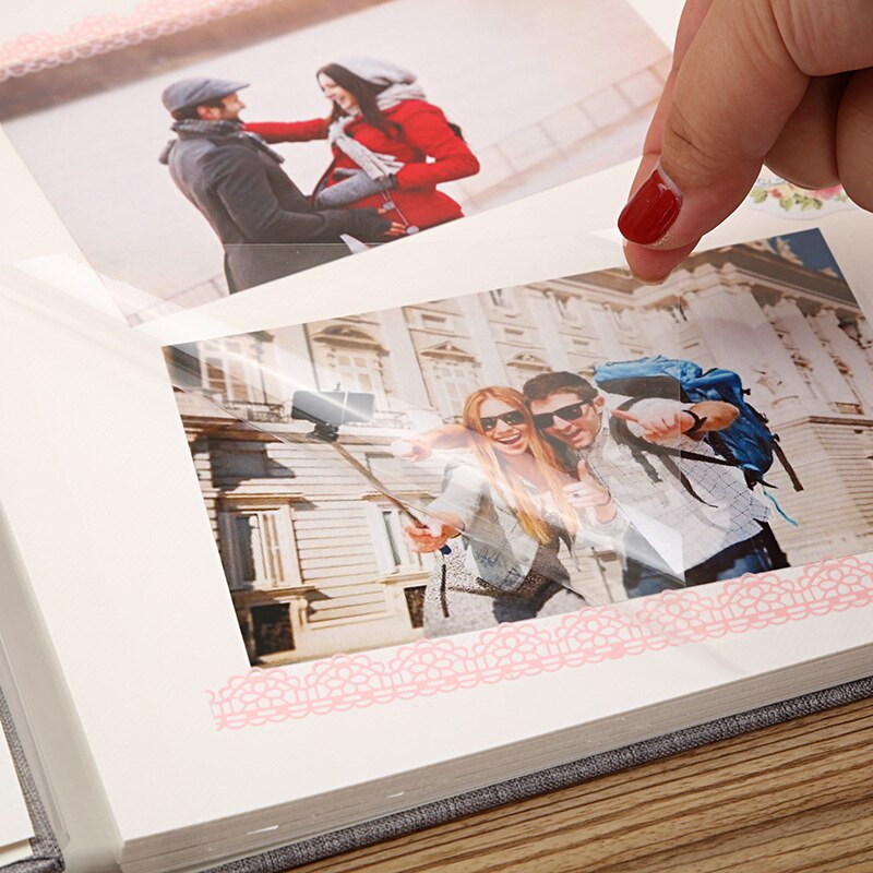 Diy linnen fotoalbum plakfolie handgemaakt plakboek zelfklevend trouwalbum geheugenfoto-opslag minnaar s 20 pagina's