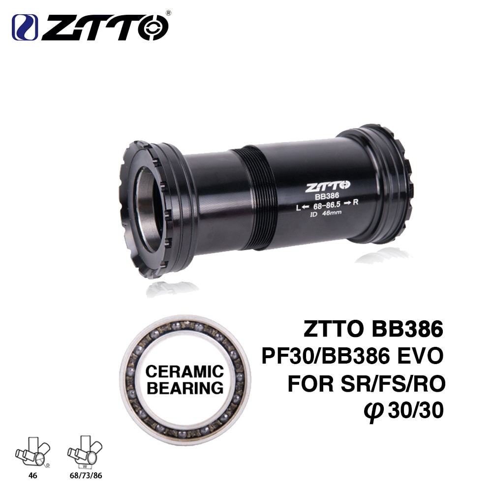 ZTTO BB386 30 PF30 Adapter bicycle Press Fit Bottom Brackets Axle Ceramic for MTB Road bike parts bb30 30mm Crankset chainset