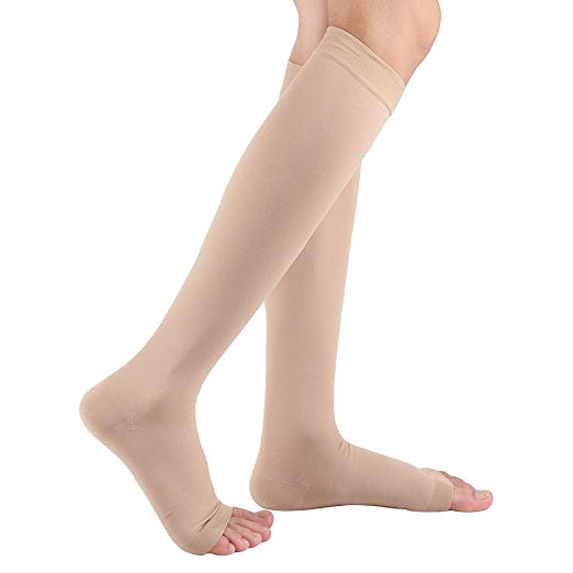 Nuovi calzini unisex Calze a compressione Pressione Vena varicosa Calza Gamba alta Supporto Stretch Pressione Circolazione Fresco: Blu