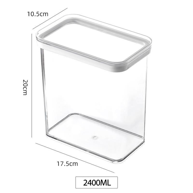 Cabinet Hanging Food Storage Container Kitchen Storage Cereal Dispenser Sealed Tank Cans Refrigerator Organizer 900/2300/3400ML: 2400ml