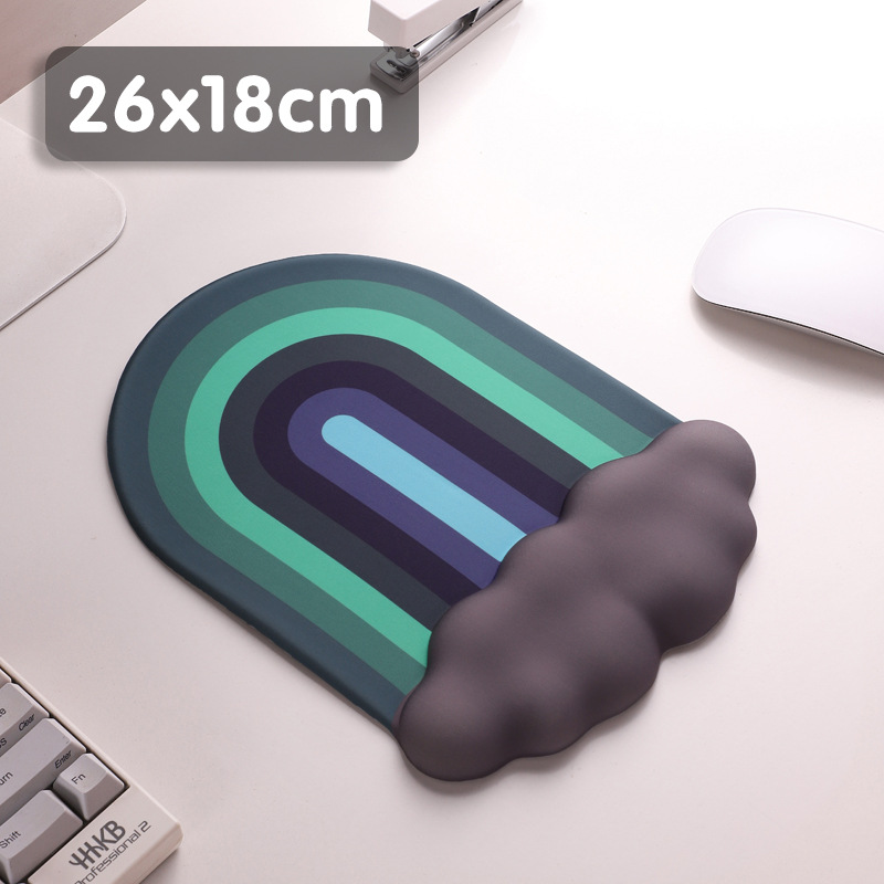 Rainbow Mouse Pad Keyboard Wrist Rest Memory Foam Silicone Ergonomic Mouse Pad for Desktop Office Computer Laptop Wrist Rest: BROWN