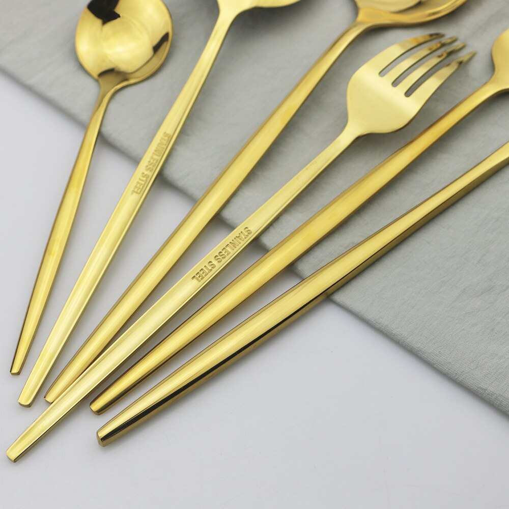 30Pcs Roze Goud Bestek Set 304 Rvs Servies Set Mes Dessert Vork Lepel Bestek Set Keuken Party Servies set