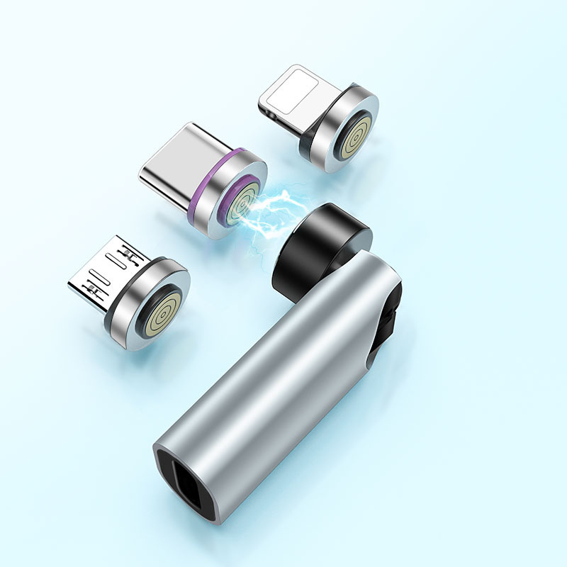 540 ° Grad drehbarer Magnetdraht, schnelles Aufladen, PD 5A-Adapter für Handy-Zubehör, Typ-C-Datenübertragungskabel-Anschluss: Matte Schwarz