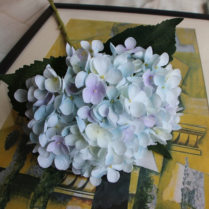 Dia 20cm stor størrelse kunstig hortensia gren silke blomst hjem dekoration bryllup