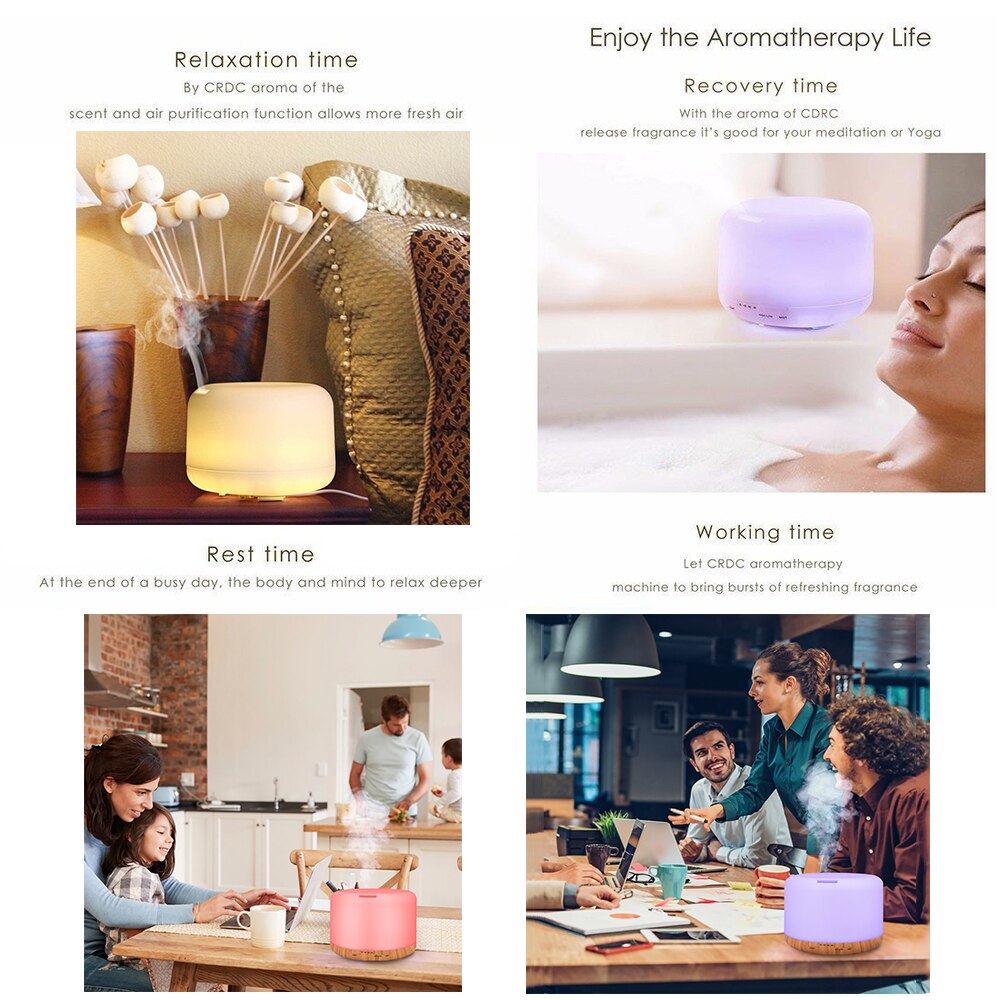 1000Ml Aroma Diffuser Ultrasone Luchtbevochtiger Aromatherapie Essentiële Olie Mist Maker Met Afstandsbediening Nachtlampje Voor Thuis