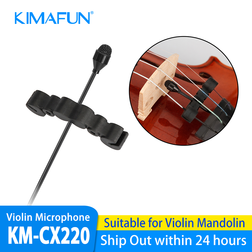 KIMAFUN Mini Wired Violin Microphone Musical Instrument Condenser Mics Omnidirectional Pickup for Shure AKG Wireless Bodypack
