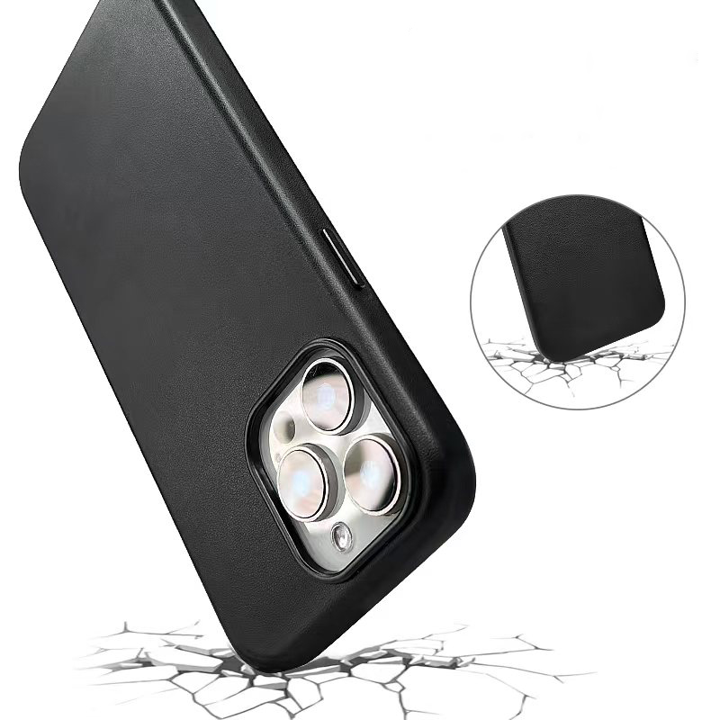 Funda magnética negra mate para iPhone 16 Pro Max 15 Plus 14 13 12 11 Magsafe Mag Safe 16Pro 16Plus 15Pro accesorios de cubierta de teléfono