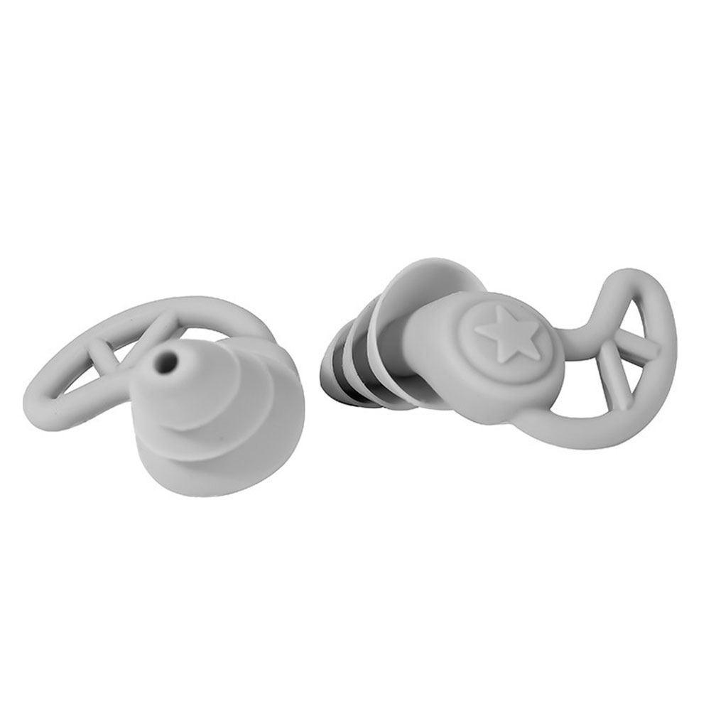 Soft Silicone Anti Noise Ear Plugs Sound Insulation Hear Protect Earplugs for Travel Swimming Sleep Noise Reduction Earplug: 01 Pentagram Gray