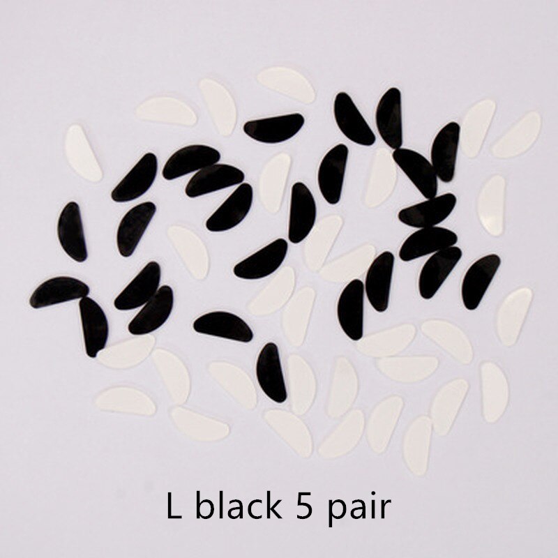 5 Pairs Glasses D Shape Silicone Eyewear Accessories Nose Pad For Sunglasses Non-slip Thin Nosepads: L black 5 pair