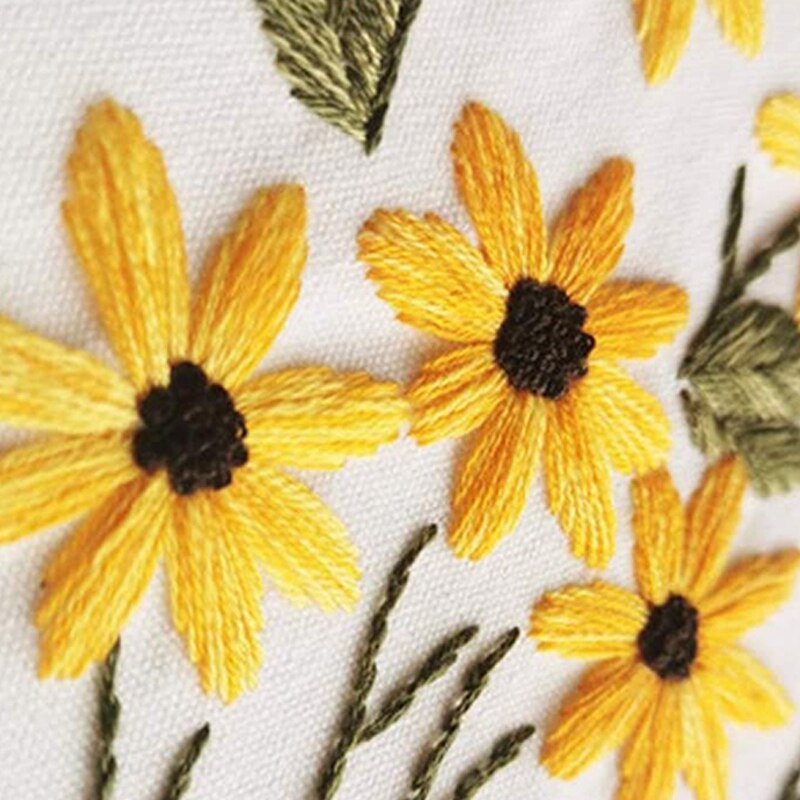 2 Pack Embroidery Starter Kit, Stamped Embroidery Set, Cross Stitch, with Embroidery Cloth and Embroidery Hoop