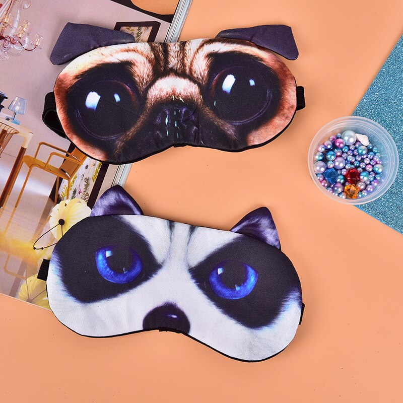Mascarilla para dormir con perro y gato, máscara para ojos con cobertura Natural para dormir, parche para ojos suave para vendar los ojos, funda para sombra para ojos para dormir, 1 pz