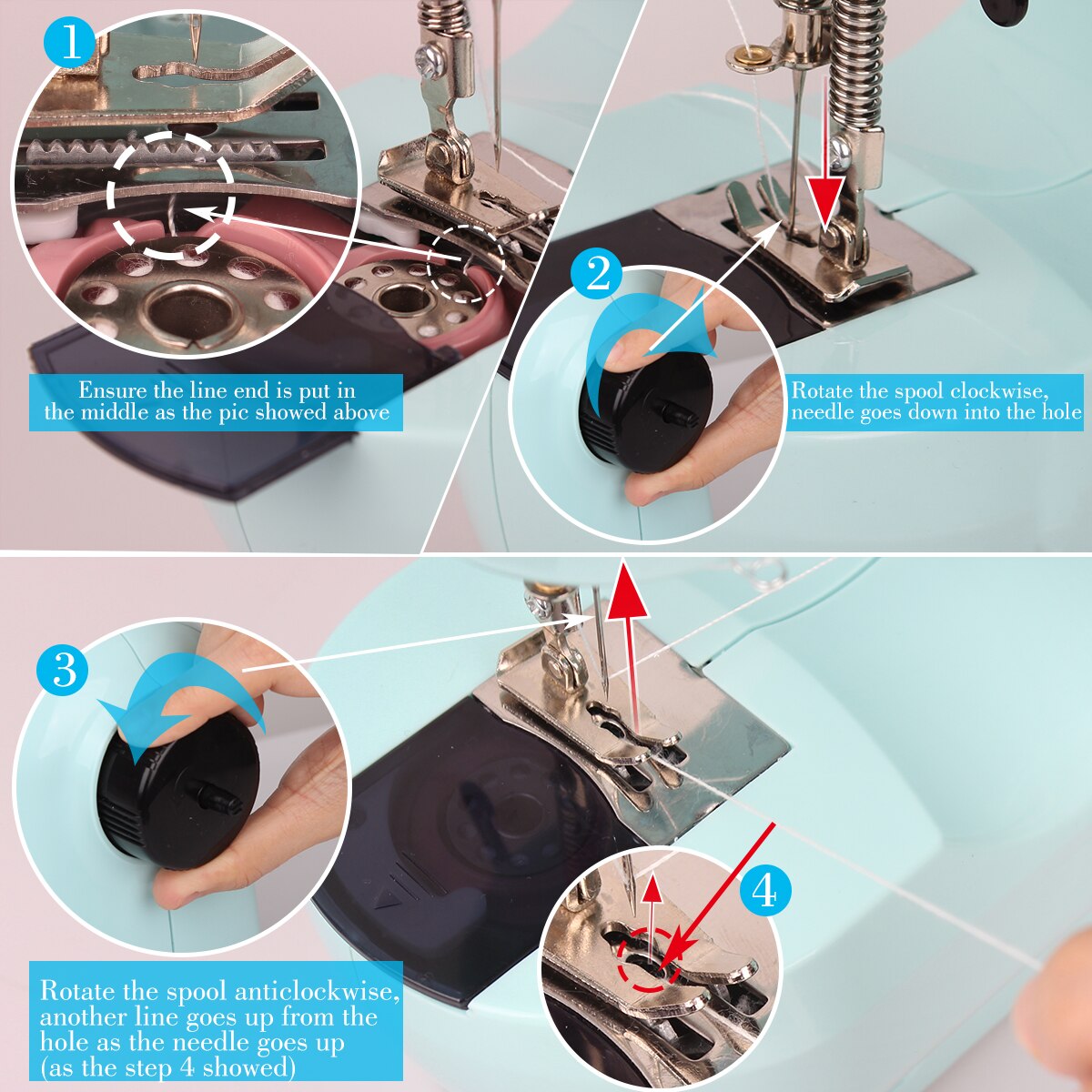 Household Mini Sewing Machine Portable Electric Sewing Machine With Extension Table Sewing Kit For Beginners Fast