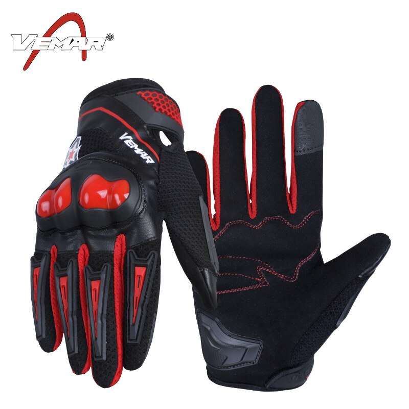 Sommar motorcykelhandskar alla hänvisar till skyddet antichock slitage motocross handskar guantes moto dirt bike handskar: Röd / M