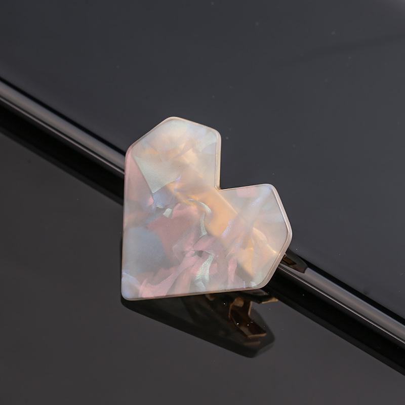 Acrylic Heart Shape Hair Clips for Women Girls Hairpins Shiny lovely Shell Hairgrip Hair Accessories: NO 10