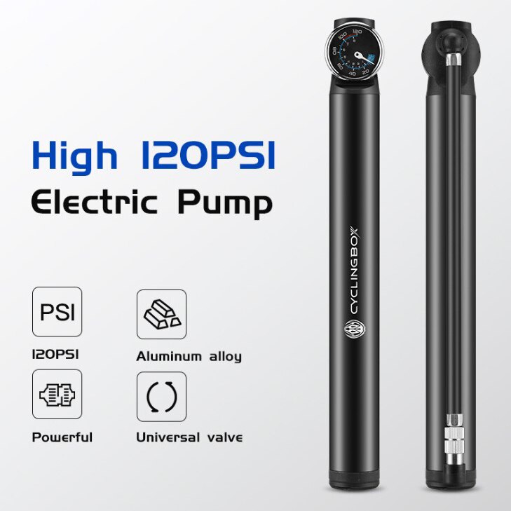CYCLING BOX Portable Bicycle Pump Electric Pump Road Cycling Tire Smart Air Pump Bicycle Inflation Pump with Pressure Gauge