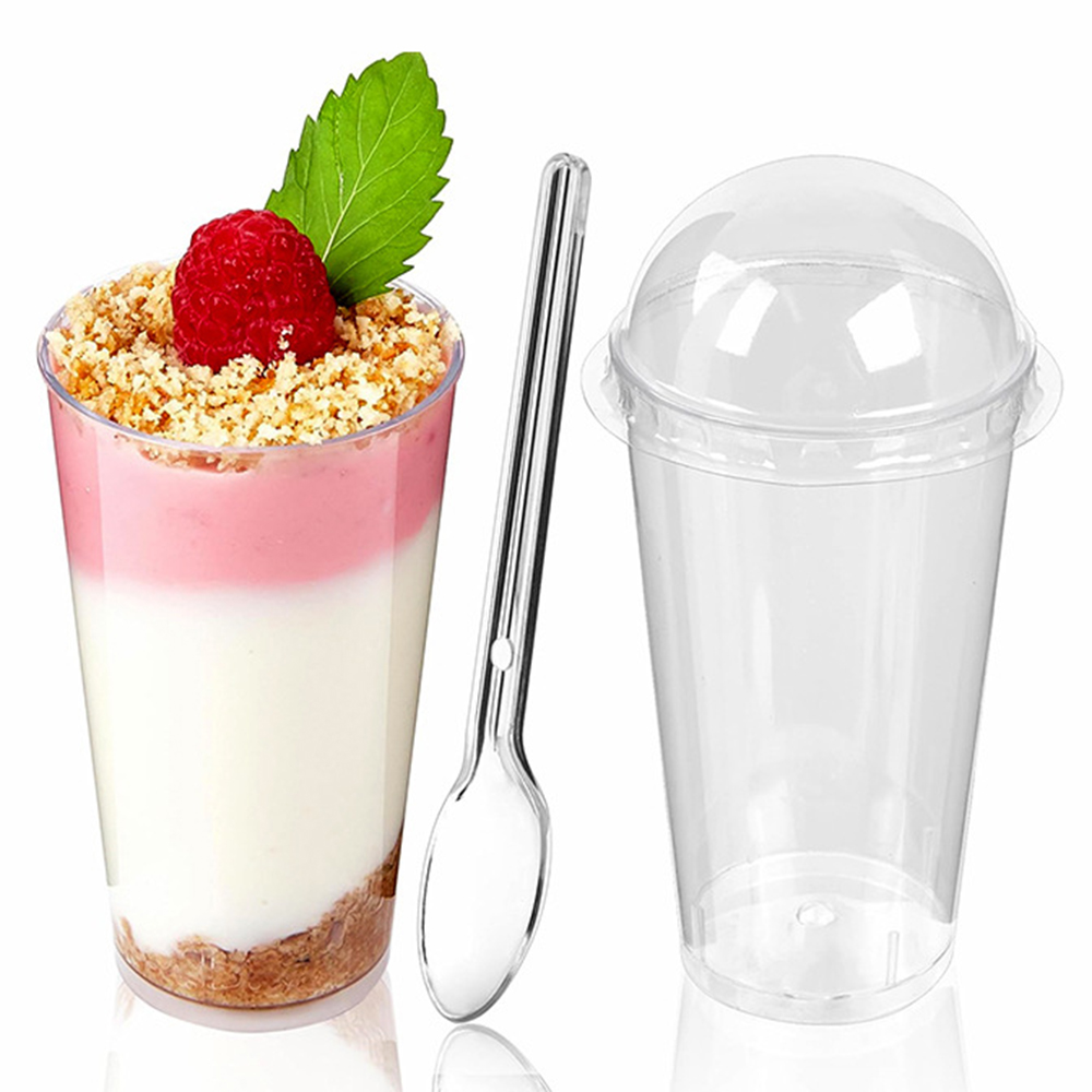 3 oz Mini Dessert Cups,Shooter-Clear Plastic Parfait Appetizer Cup-Small Reusable Shot Glass for Tasting Party Shooters Desserts