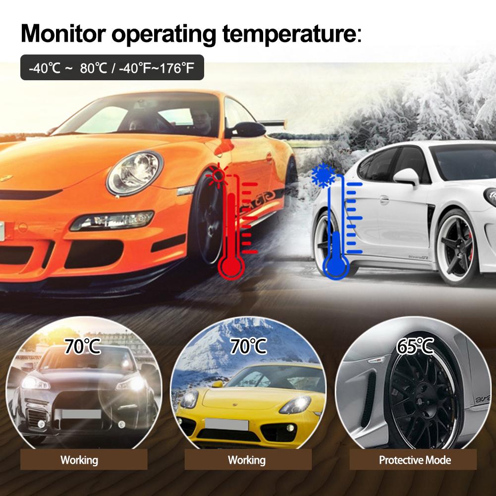 TPMS Automatic Brightness Control USB&Solar Charging Car Tire Wireless Pressure Monitor System Adjustable LCD 4 Tire Sensor