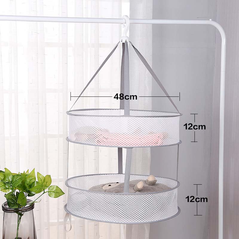 Windproof Clothes Drying Net For Sweater Bra Underwear Hanging Drying Rack Laundry Basket Mesh Folding Nets Flat Out to Dry: 12fine-mesh