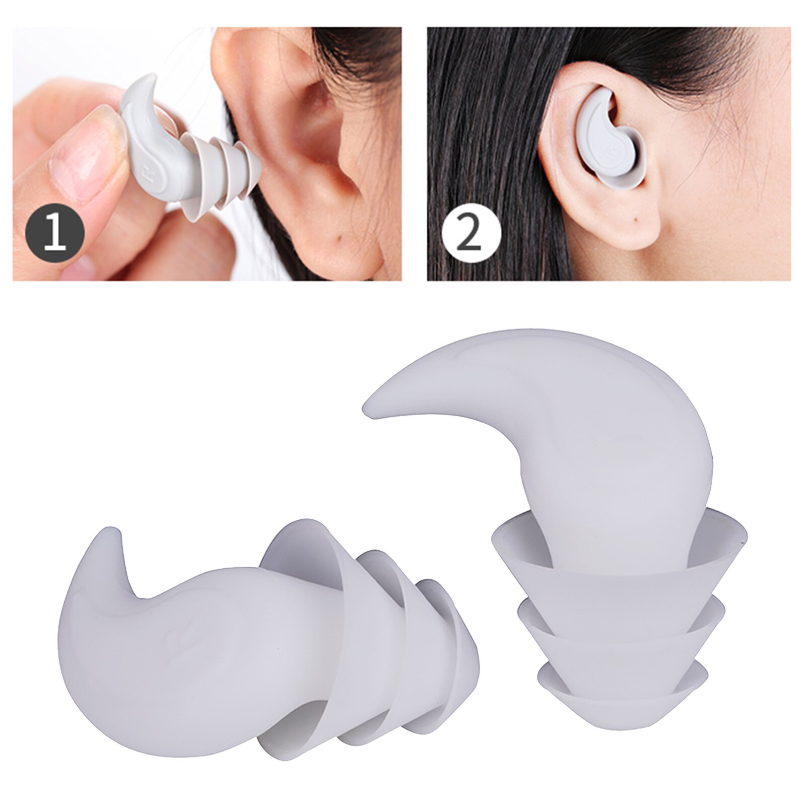 Silicone Noise Reduction Ear Plug Sound Blocking with Storage Case for Work