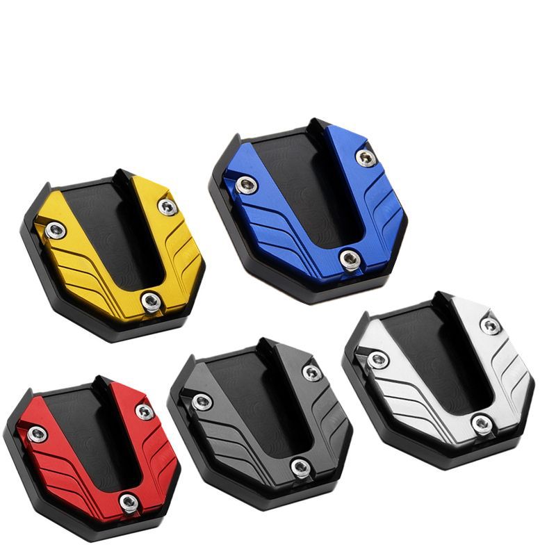 CNC Aluminium Motorcycle Bike Kickstand Extender Voet Zijstandaard Extension Pad Ondersteuning Plaat Anti-slip Vergrote Basis: Default Title