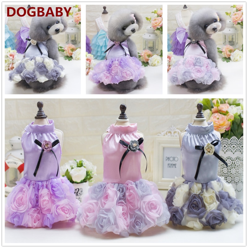 Arrivals Pet Dog Cat Summer Spring Dresses Rose Cute Lace For Small Dog Dresses Poodle Chihuahua Teddy Shirt Princess