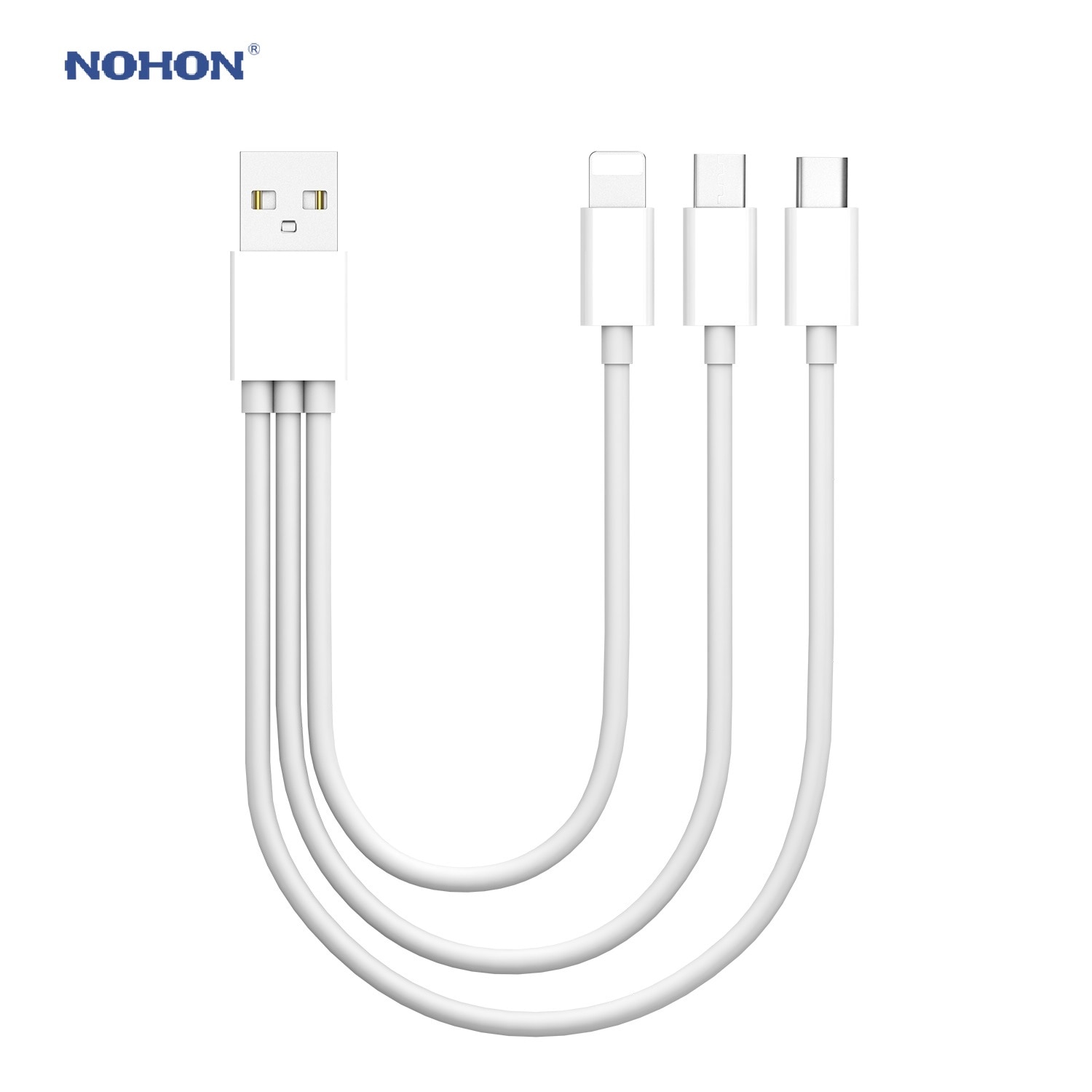 NOHON 3 in 1 USB Cable Type C Micro USB Fast Charging Phone Cable For iPhone X XS MAX XR For iPhone 7 8 6 Multi Connector Cord