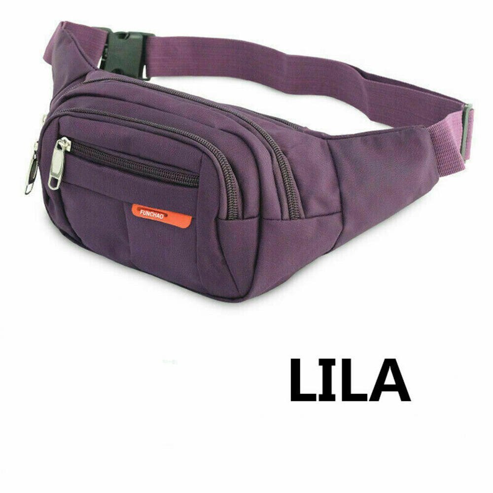 Borst Waterdichte Nylon Heuptas Vrouwen Riem Tas Mannen Fanny Pack Kleurrijke Bum Bag Reizen Purse Phone Pouch Pocket hip Bag: Purple