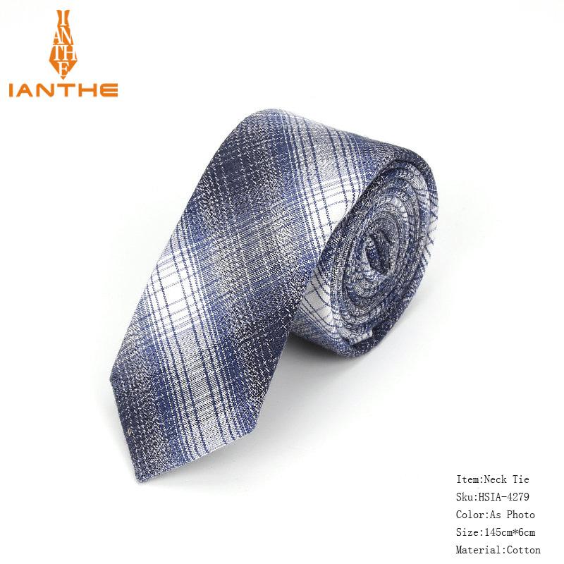 Mode Katoen Streep Stropdassen Voor Mannen Casual Plaid Stropdas Gravatas Corbatas Slanke Pak Vestidos Heren Stropdassen Party Narrow Neck Tie