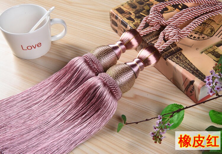 2 st europeisk stil guldhängande bollgardiner tofsar gardinbindningar bandage borstar gardintillbehör: 15