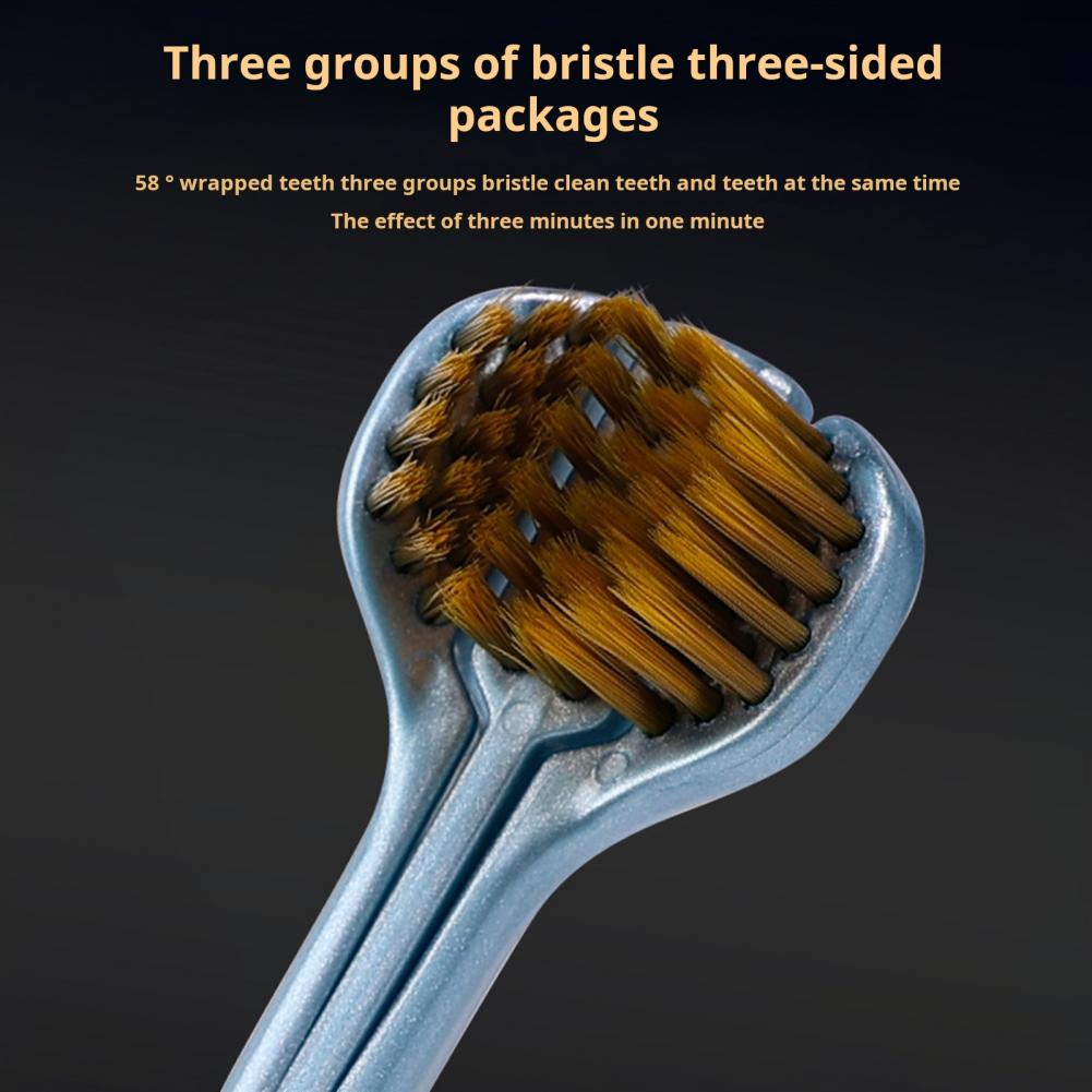2 stuks driezijdige tandenborstel zachte haren volwassen tandenborstel drie zijden reizen metgezel tandenborstel
