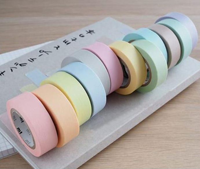 Ruban de masquage MT solide couleur Pastel ruban Washi japonais 12 couleurs