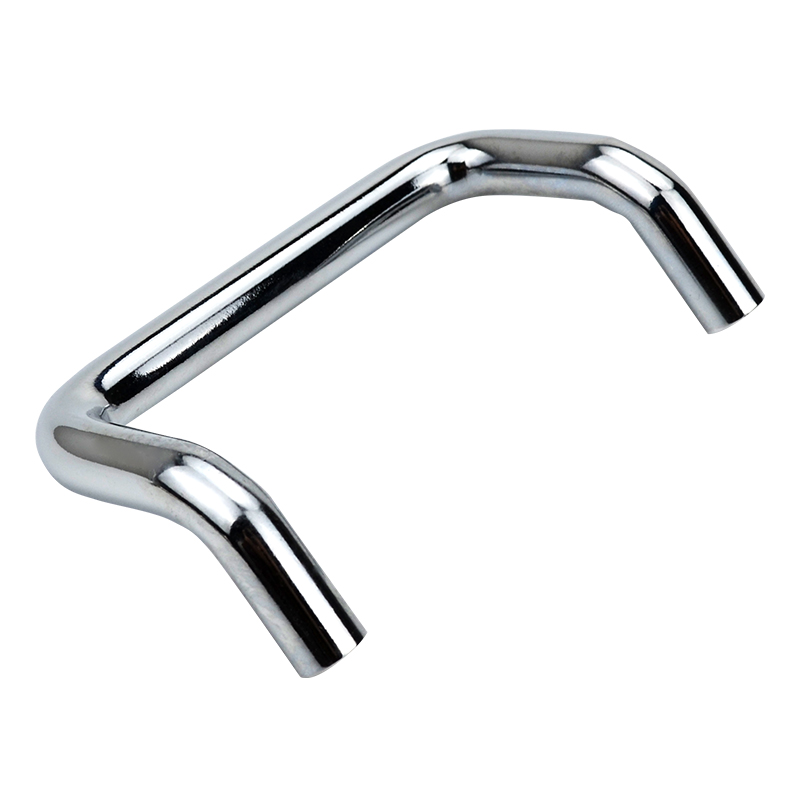 304 stainless steel arc bend angle bend handle carbon steel solid door handle hole spacing 66/88/100/110/120/125/160: 185mm / Silver Brush