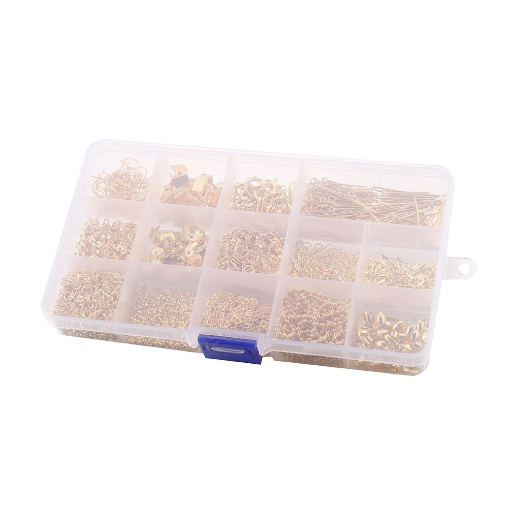 1220Pcs Sieraden Maken Set Ringetje Karabijn Pin Keten Oorhaak Voor Diy Hanger Sieraden Maken Kit Levert accessoires