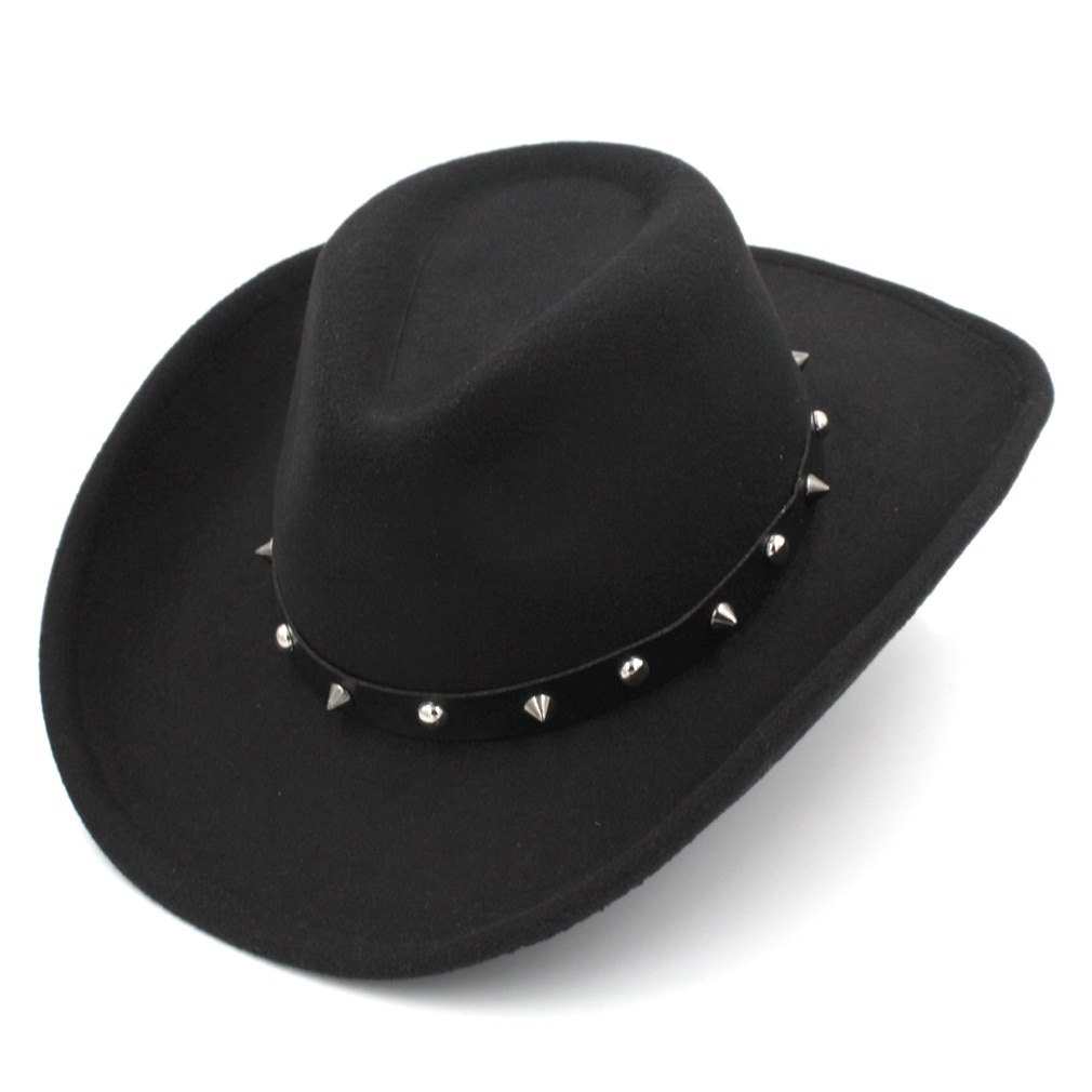 Mistdawn western cowboy panama punk elsker top hat unisex bred opadvendt roll-up randen chapeau udendørs fest gade strand kirke kasket: Sort