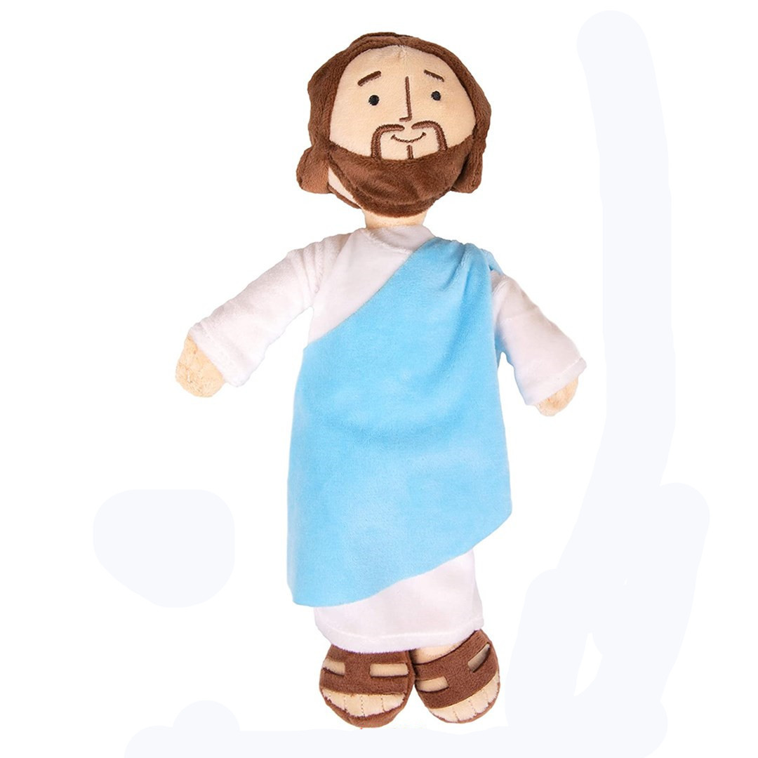 Jésus arabe peluche Maria tenant bébé poupée jouet: CRIMSON
