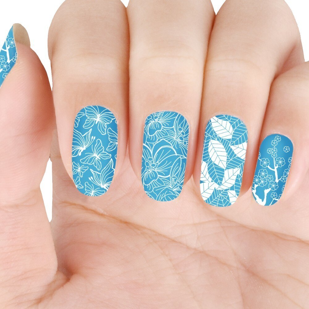 BeautyBigBang-láminas rectangulares para manicura Tema de otoño, estampador de uñas, 6x12cm