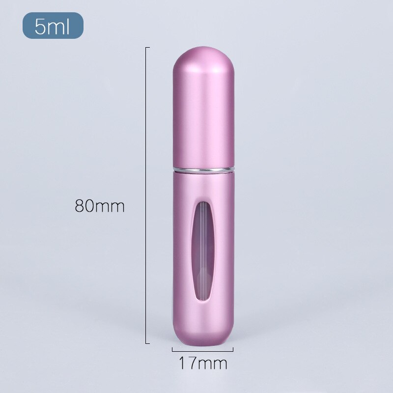 5ml Parfüm Zerstäuber Tragbare Flüssigkeit Container Für Kosmetik Mini Aluminium Spray Alcochol Leere Flasche Nachfüllbar Für Reisen: Matte pink