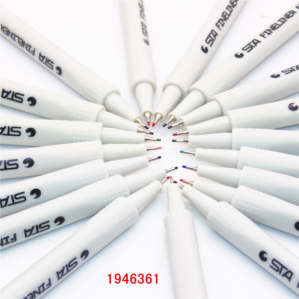 0.4mm 18 farger fine liner penner superfine tusj penn kunst tegnepenn for barn graffiti krok fiber penn