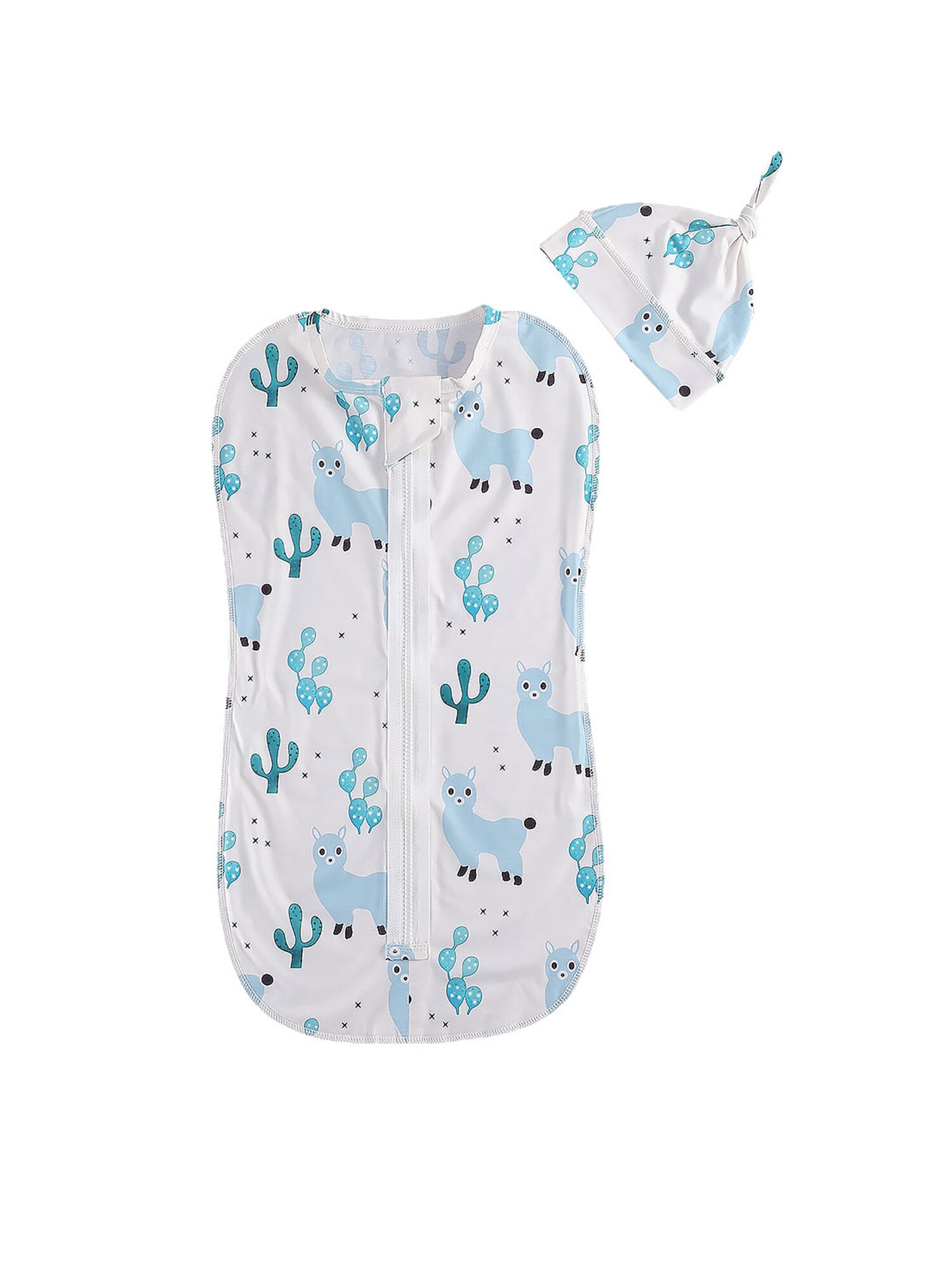 Herfst Baby Jongens Meisjes Slaapzakken + Hoeden 2 Stuks Cartoon Print Rits Deken 7 Kleuren: 2 / 0-3M