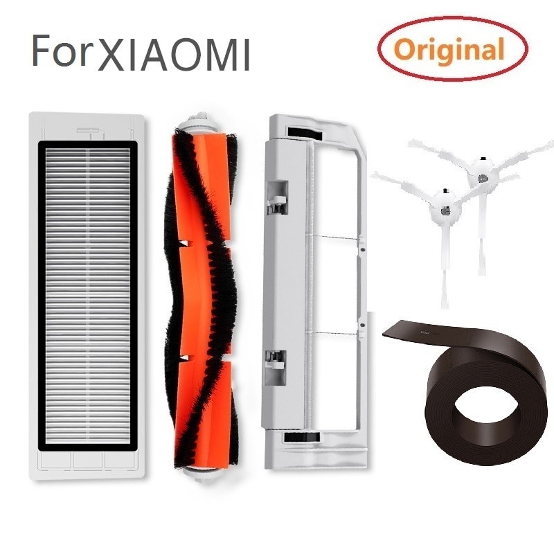 Original Xiaomi Robot vacío parte del filtro HEPA cepillo herramienta de limpieza principal Pared de cepillo lateral para Xiaomi MIJIA roborock Vacuum S50