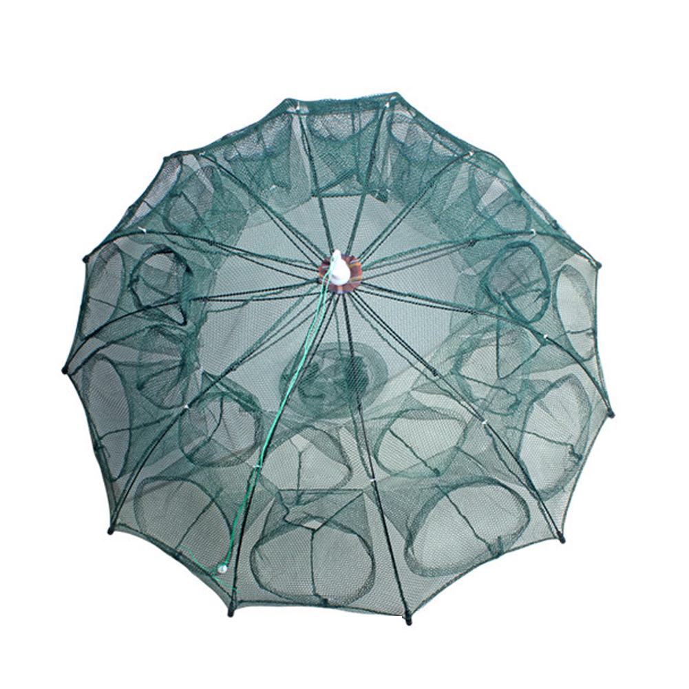 Strengthen 6-24 Holes Automatic Fishing Net Nylon Foldable Catch Fish Trap For Fishes Shrimp Minnows Crab Cast Mesh Fishing Net: 24 Holes