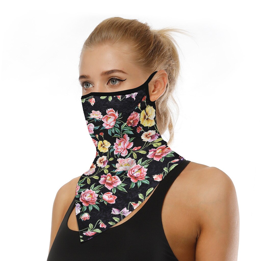 25# Outdoor Print Seamless Magic Scarf Ear Hook Sports Scarf Neck Tube Face Dust Riding Bandana Uv Protection Neck Gaiter: B