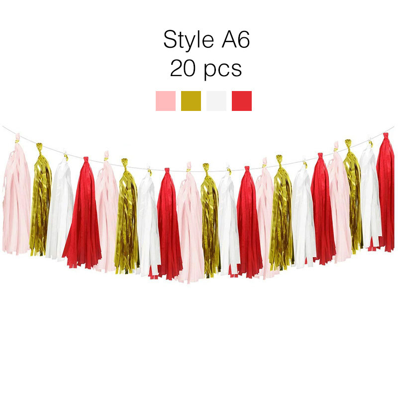 15-30 Uds. Conjuntos de guirnaldas de borlas de papel tisú Multicolor DIY Baby Shower aniversario de cumpleaños decoración de boda manualidades: Amarillo fluorescente
