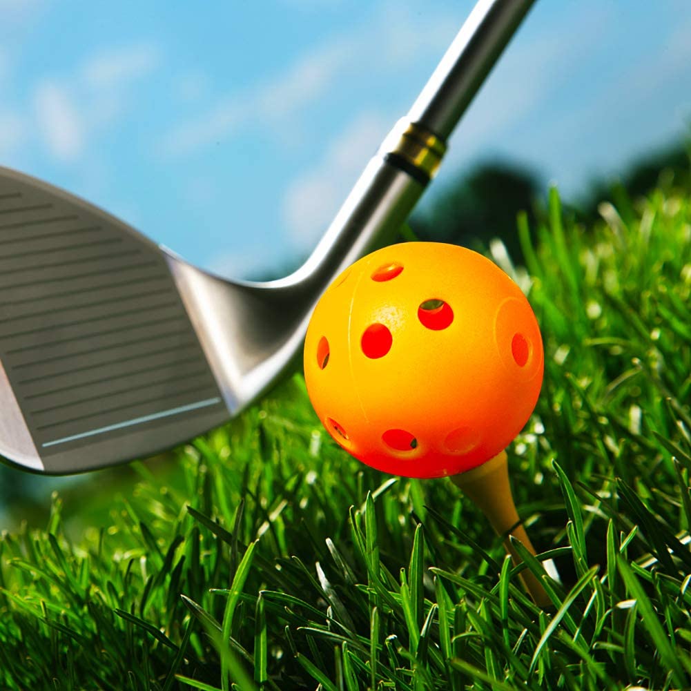 Pelotas para practicar Golf, pelota hueca de plástico para entrenamiento, de colores, de flujo de aire, para practicar, rango de conducción, 12 Uds.