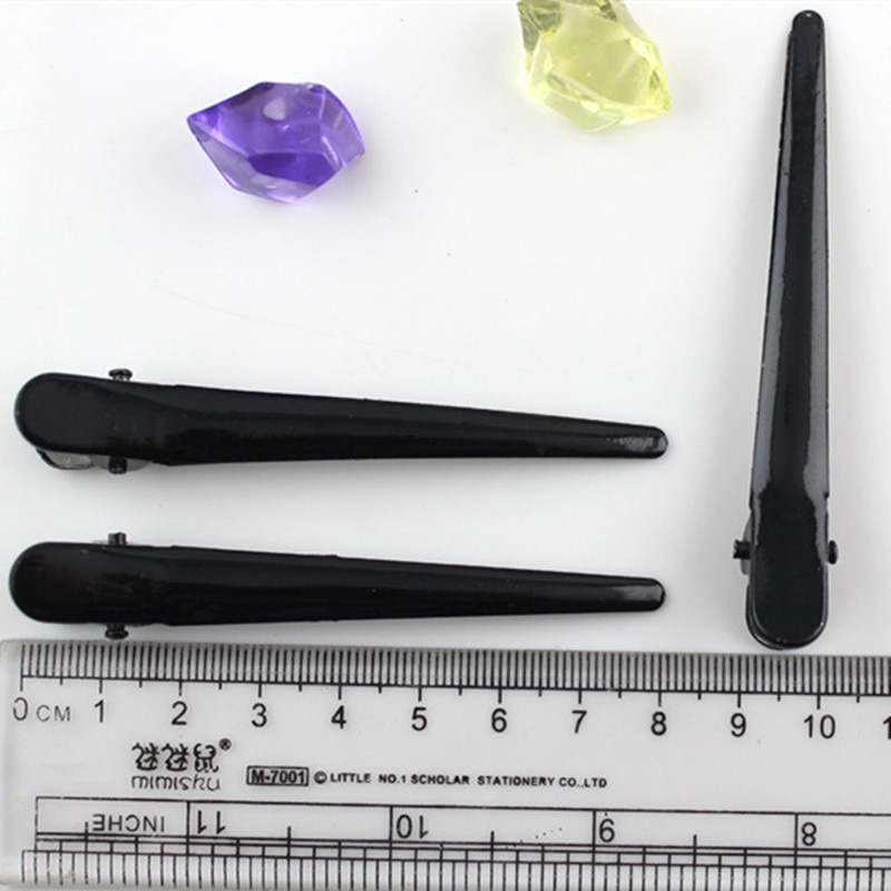 10Pcs Diy Black Metal Single Prong Kapsel Alligator Haar Clip Grote Haarspeldjes Hoofddeksels Voor Vrouwen Styling Tools Haarspeld
