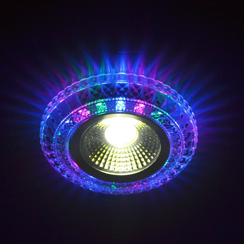 Cob Led Downlight Kleurrijke Paneel Licht Rgb 3W 110V 220V Inbouwlamp Armatuur Voor Halogeenlamp Decoratie paars Spot Light