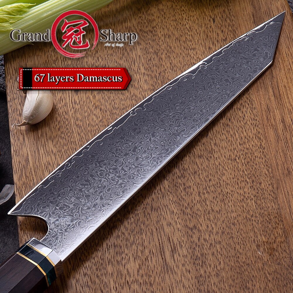 Japanese Kitchen Knife VG10 Damascus Stainless Steel 67 Layers Kiritsuke Blade Ebony Handle Chef Cooking Slicing Tool Premium