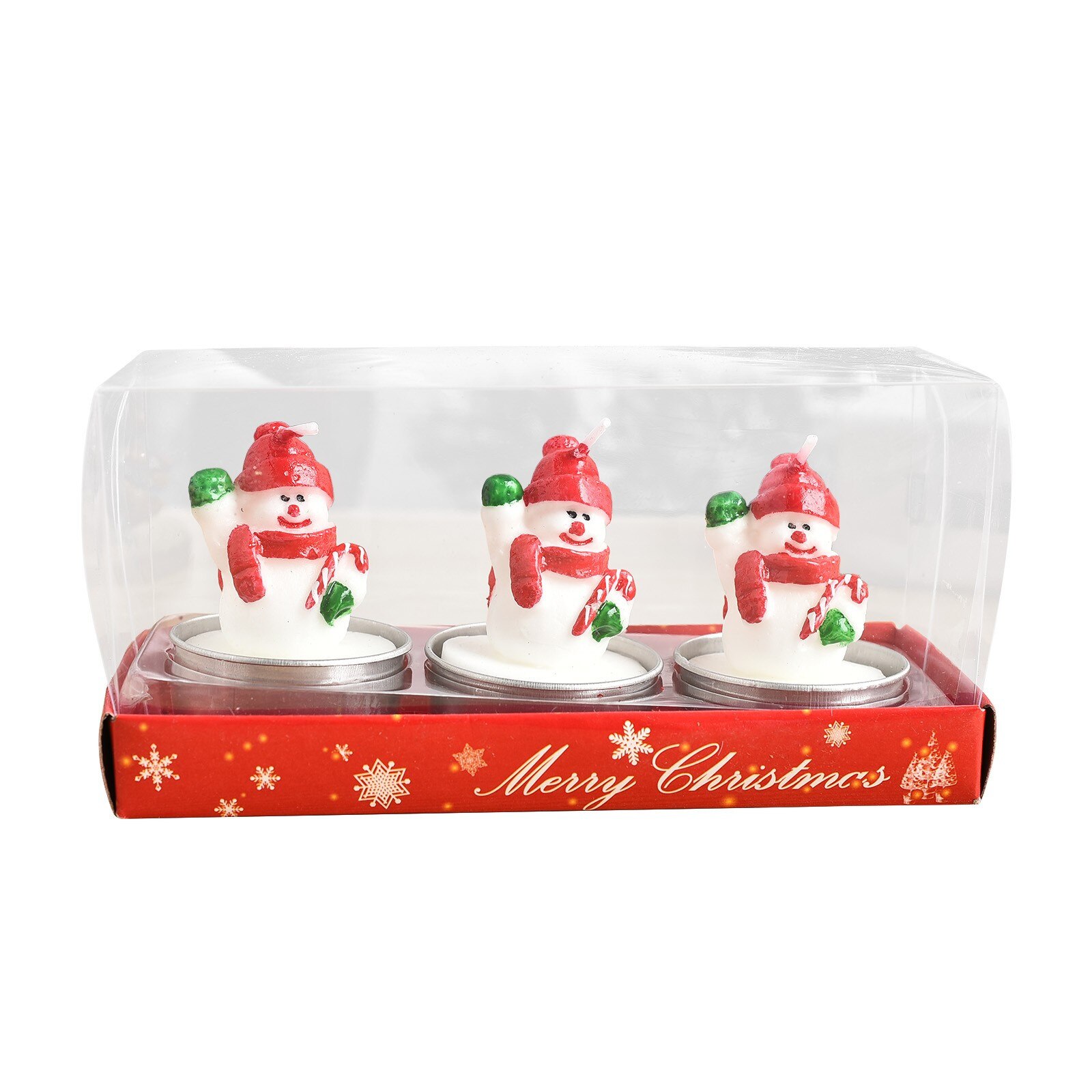 3pcs/set Christmas Candles Santa House Snowman Christmas Tree Paraffin Candles Wedding Home Party Candles Decor Light #YL5: G