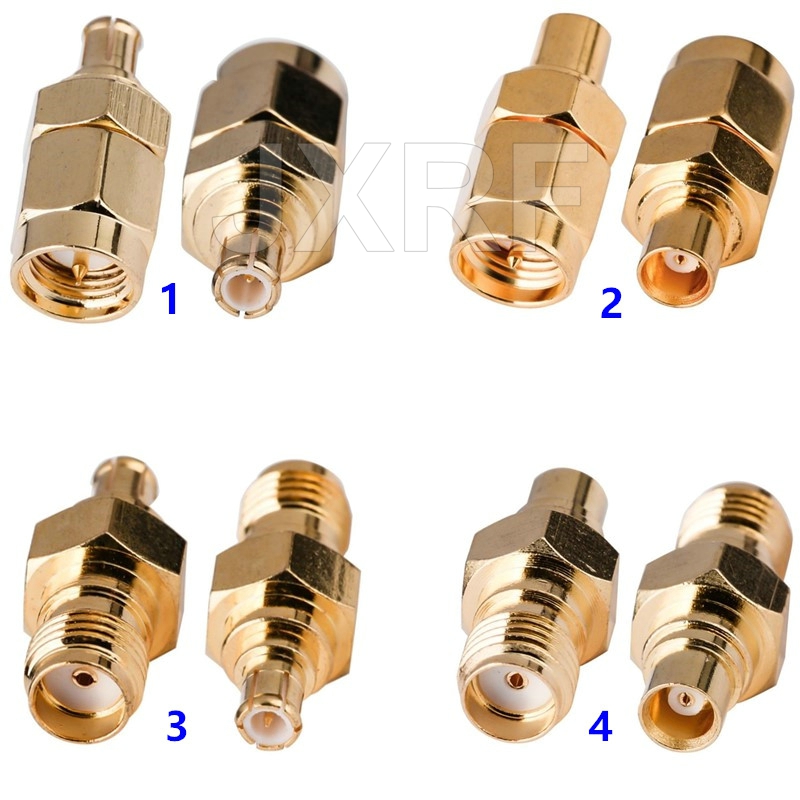 JXRF SMA BNC UHF To SMA SMB MCX MMCX BNC TNC UHF N F Type SO239 PL259 RF Coaxial coax Adapter Connector combination 4 piece: Brown