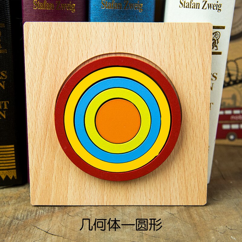 Forma Cognizione Bordo Bambini di Puzzle di Puzzle Giocattoli Di Legno Per Bambini Giocattolo Educativo Del Bambino Montessori Apprendimento Partita Giocattoli Dei Mattoni: Circle